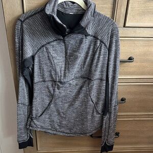 lululemon athletica Black and Gray Long Sleeve Top